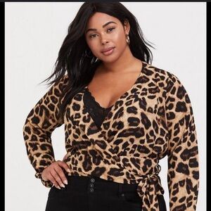 Torrid leopard print wrap top